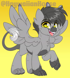 Size: 1600x1777 | Tagged: safe, artist:missbramblemele, derpibooru import, oc, oc only, oc:grey, sphinx, gradient background, solo