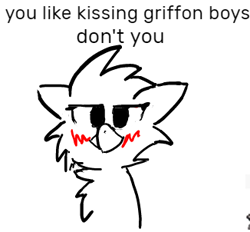 Size: 326x302 | Tagged: safe, anonymous artist, derpibooru import, griffon, boykisser, flockmod, griffonized, meme, species swap