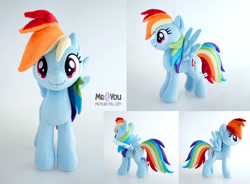 Size: 1800x1326 | Tagged: safe, artist:meplushyou, derpibooru import, rainbow dash, pegasus, pony, irl, photo, plushie, solo