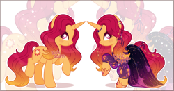 Size: 3800x1984 | Tagged: safe, artist:dixieadopts, derpibooru import, oc, oc:sunstone, pony, unicorn, clothes, dress, female, mare, solo