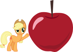 Size: 4200x3000 | Tagged: safe, artist:cloudy glow, derpibooru import, applejack, earth pony, pony, bats!, .ai available, apple, female, food, giant food, mare, simple background, solo, transparent background, vector