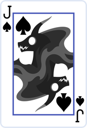 Size: 2000x2936 | Tagged: safe, artist:parclytaxel, derpibooru import, part of a set, pony of shadows, alicorn, jack of spades, lineless, male, open mouth, playing card, rotational symmetry, smiling, solo, vector