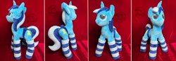 Size: 1280x452 | Tagged: safe, derpibooru import, minuette, pony, unicorn, butt, clothes, commission, customized toy, irl, panties, photo, plot, plushie, socks, solo, striped socks, toy, underwear