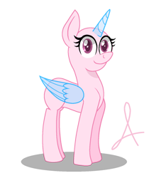 Size: 1041x1238 | Tagged: safe, artist:guruyunus17, derpibooru import, oc, oc only, alicorn, pony, bald, base, female, ibispaint x, looking at you, mare, signature, simple background, smiling, smiling at you, solo, transparent background