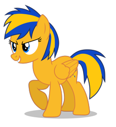 Size: 3600x3928 | Tagged: safe, artist:creedyboy124, derpibooru import, oc, oc only, oc:flare spark, pegasus, pony, female, mare, simple background, smiling, solo, transparent background, vector