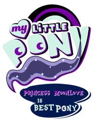 Size: 796x1003 | Tagged: safe, artist:princessmoonlove, derpibooru import, edit, oc, oc only, oc:princess moonlove, best pony logo, fim logo, logo, logo edit, simple background, transparent background