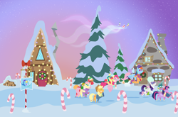 Size: 7560x4990 | Tagged: safe, anonymous artist, derpibooru import, alice the reindeer, apple bloom, applejack, aurora the reindeer, big macintosh, bori the reindeer, fluttershy, pinkie pie, rainbow dash, rarity, scootaloo, spike, sweetie belle, twilight sparkle, oc, oc:late riser, deer, dragon, earth pony, pegasus, pony, reindeer, series:fm holidays, series:hearth's warming advent calendar 2023, g4, absurd resolution, advent calendar, alternate hairstyle, baby, baby pony, book, bookhorse, boots, candy, candy cane, christmas, christmas lights, christmas wreath, clothes, colt, cutie mark crusaders, dragons riding ponies, earmuffs, eyes closed, female, filly, flag of equestria, fluttermac, flying, foal, food, grin, group, hat, hearth's warming, holding a pony, holding hooves, holiday, jacket, lineless, male, mane seven, mane six, mare, mittens, neck hug, offspring, open mouth, open smile, parent:big macintosh, parent:fluttershy, parents:fluttermac, pointy ponies, ponies riding ponies, pronking, reading, riding, scarf, shipping, shoes, short mane, sleeping, smiling, snow, snowpony, spike riding twilight, stallion, straight, striped scarf, sunset, sweater, the gift givers, winter outfit, wreath