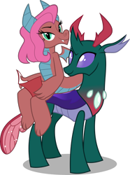 Size: 3206x4310 | Tagged: safe, artist:dashiesparkle, artist:mellowhen, derpibooru import, edit, idw, mina, pharynx, changedling, changeling, dragon, g4, to change a changeling, spoiler:comic, spoiler:comicff14, .svg available, absurd resolution, bedroom eyes, claws, comic book, crack shipping, dragon wings, dragoness, fangs, female, horns, idw showified, male, prince pharynx, ship:minarnyx, shipping, simple background, straight, transparent background, vector, vector edit, wings