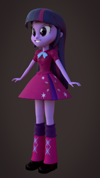 Size: 1080x1920 | Tagged: safe, artist:palmman529, derpibooru import, twilight sparkle, human, equestria girls, g4, 3d, anti-magic, boots, elements of disharmony, evil counterpart, evil grin, grin, shoes, smiling, source filmmaker