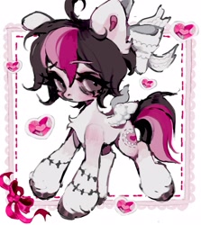 Size: 1824x2048 | Tagged: safe, artist:p0nyplanet, derpibooru import, oc, oc only, oc:oopsie doodle, pegasus, g4, bow, chest fluff, cutie mark, female, mare, ponysona, simple background, solo, standing, stitches, tail, white background