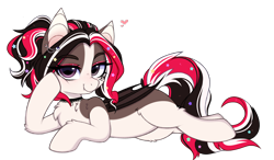 Size: 4500x2624 | Tagged: safe, artist:pesty_skillengton, derpibooru import, oc, oc only, oc:jenny mayer, bat pony, pony, choker, cute, female, mare, simple background, solo, transparent background, wings