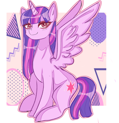 Size: 1928x1989 | Tagged: safe, artist:sanechkaa, derpibooru import, twilight sparkle, twilight sparkle (alicorn), alicorn, pony, g4, female, mare, sitting, solo