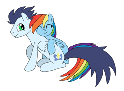 Size: 978x720 | Tagged: safe, artist:dasher666, artist:madzik0107, derpibooru import, edit, rainbow dash, soarin', pegasus, pony, g4, cute, dashabetes, female, male, shipping, soarinbetes, soarindash, straight