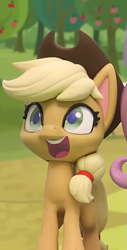 Size: 549x1080 | Tagged: safe, derpibooru import, edit, edited screencap, screencap, applejack, earth pony, pony, g4, g4.5, my little pony: stop motion short, cute, smiling