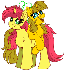 Size: 2628x2872 | Tagged: safe, artist:julunis14, derpibooru exclusive, derpibooru import, oc, oc only, oc:ayza, oc:baatochan, pony, unicorn, 2024 community collab, bow, coat markings, couple, cute, derpibooru community collaboration, facial markings, female, high res, lesbian, looking at each other, looking at someone, mare, shipping, simple background, socks (coat marking), star (coat marking), transparent background