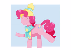 Size: 3508x2480 | Tagged: safe, artist:redfire-pony, derpibooru import, pinkie pie, earth pony, pony, g4, clothes, cute, diapinkes, female, hat, mare, scarf, solo, winter outfit