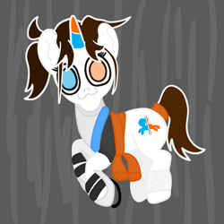 Size: 1280x1280 | Tagged: safe, derpibooru import, oc, oc only, pony, unicorn, cute, falling, female, game, happy, mare, ponified, portal, portal (valve), portal 2, species swap