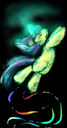 Size: 1634x3110 | Tagged: safe, artist:yellowcoatrobot, derpibooru import, oc, oc only, oc:shimmer spark, pony, unicorn, black background, eyes closed, floating, high res, magic, open mouth, simple background, solo