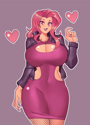 Size: 2500x3500 | Tagged: safe, alternate version, artist:nauth, derpibooru import, oc, oc:fermata, human, siren, equestria girls, big breasts, breasts, celestia's dragon breeding program, clothes, commission, dress, egg, hatching, high res, huge breasts, jacket, offspring, parent:adagio dazzle, parent:spike, parents:adagiospike