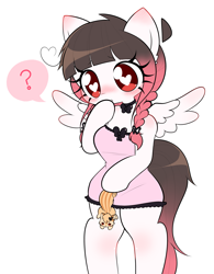 Size: 2223x2850 | Tagged: safe, artist:arwencuack, derpibooru import, oc, oc only, oc:arwencuack, oc:peanut butter, anthro, pegasus, squirrel, clothes, heart, heart eyes, high res, nightgown, pajamas, simple background, white background, wingding eyes