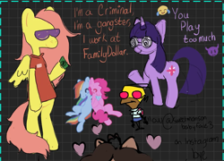 Size: 1005x723 | Tagged: safe, artist:soxoncats, derpibooru import, fluttershy, pinkie pie, rainbow dash, twilight sparkle, unicorn twilight, anthro, earth pony, pegasus, pony, unicorn, g4, clothes, doodle, invader zim, shirt, sketch, sketch dump, t-shirt