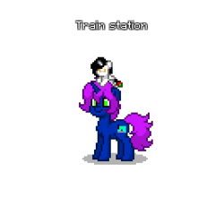 Size: 400x400 | Tagged: safe, derpibooru import, oc, oc only, oc:train station, changeling, pony, unicorn, changeling oc, chest fluff, disguise, disguised changeling, horn, lightning bliss plush, plushie, pony town, simple background, transparent background, unicorn oc