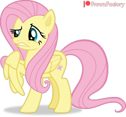 Size: 3409x3171 | Tagged: safe, artist:frownfactory, derpibooru import, fluttershy, pegasus, pony, g4, female, frown, high res, mare, one wing out, raised hoof, raised leg, signature, simple background, solo, teeth, transparent background, unsure, vector, wings