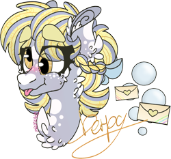 Size: 1315x1224 | Tagged: safe, artist:mrufka69, derpibooru import, derpy hooves, pony, bust, portrait, simple background, solo, tongue, tongue out, transparent background