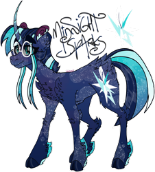 Size: 1280x1415 | Tagged: safe, artist:mrufka69, derpibooru import, oc, oc only, oc:midnight sparks, pony, unicorn, cloven hooves, curved horn, horn, magical lesbian spawn, offspring, parent:tempest shadow, parent:twilight sparkle, parents:tempestlight, simple background, solo, transparent background