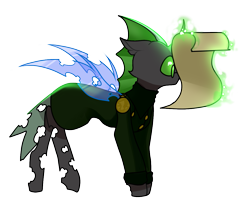 Size: 1159x957 | Tagged: safe, artist:minty--fresh, derpibooru import, oc, oc only, changeling, 2024 community collab, changeling oc, derpibooru community collaboration, glasses, green changeling, green eyes, magic, male, reading, simple background, solo, transparent background