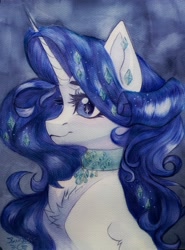 Size: 2979x4016 | Tagged: safe, artist:jsunlight, derpibooru import, rarity, pony, unicorn, g4, solo, traditional art, watercolor painting