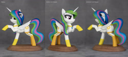 Size: 3629x1642 | Tagged: safe, artist:h1ppezz, derpibooru import, princess celestia, pony, figurine, irl, photo, solo