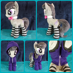 Size: 1080x1080 | Tagged: safe, artist:dawning love, derpibooru import, octavia melody, pony, clothes, hoodie, irl, photo, plushie, socks, solo, striped socks