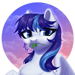 Size: 2992x3000 | Tagged: safe, artist:nika-rain, derpibooru import, oc, oc:snowflake flower, pegasus, pony, art, bust, chest fluff, commission, cute, digital art, ear fluff, ears, female, flower, portrait, simple background, smiling, solo, transparent background