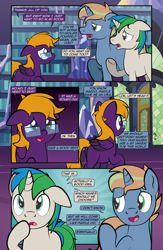 Size: 1920x2948 | Tagged: safe, artist:alexdti, derpibooru import, oc, oc:brainstorm (alexdti), oc:purple creativity, oc:star logic, pegasus, pony, unicorn, comic:quest for friendship retold