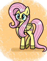 Size: 1000x1300 | Tagged: safe, artist:scandianon, derpibooru import, fluttershy, pegasus, pony, g4, female, lanky, mare, skinny, smiling, thin