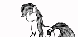 Size: 1293x618 | Tagged: safe, artist:iamaveryrealperson, derpibooru import, rainbow dash, pegasus, pony, g4, 2021, black and white, digital art, grayscale, monochrome, no eyes, no mouth, old art, simple background, sketch, white background, wingless