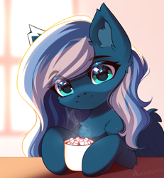 Size: 1165x1262 | Tagged: safe, artist:airiniblock, derpibooru import, oc, oc only, oc:vivid tone, pony, chest fluff, chocolate, commission, cute, ear fluff, ears, food, heart, heart eyes, hot chocolate, icon, marshmallow, morning, patreon, patreon reward, solo, wingding eyes, wings, ych result