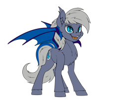 Size: 6215x4985 | Tagged: safe, artist:rubiont, derpibooru import, oc, oc only, oc:maple night, bat pony, pony, 2024 community collab, chest fluff, derpibooru community collaboration, ear fluff, ears, simple background, solo, sternocleidomastoid, transparent background, unshorn fetlocks