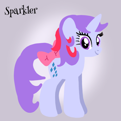 Size: 1400x1400 | Tagged: safe, artist:mlplary6, derpibooru import, sparkler (g1), pony, unicorn, g1, bow, female, looking at you, mare, smiling, smiling at you