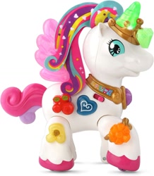 Size: 1200x1375 | Tagged: safe, derpibooru import, myla's sparkling friends, simple background, solo, starshine the bright lights unicorn, toy, vtech, white background