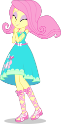 Size: 2001x4031 | Tagged: safe, artist:dustinwatsongkx, derpibooru import, fluttershy, equestria girls, g4, eyes closed, female, fluttershy boho dress, simple background, solo, transparent background