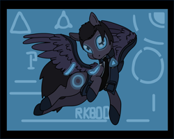 Size: 3119x2491 | Tagged: safe, derpibooru import, oc, oc only, oc:connor, pony, robot, agent 707, android, connor, detroit: become human, game, ponified, species swap