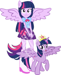 Size: 827x1012 | Tagged: safe, artist:rarity3257, derpibooru import, twilight sparkle, twilight sparkle (alicorn), alicorn, human, pony, equestria girls, g4, big crown thingy, element of magic, human ponidox, jewelry, large wings, obtrusive watermark, ponied up, rarity boots, regalia, self paradox, self ponidox, simple background, spread wings, transparent background, vector, watermark, wings