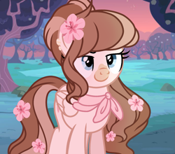 Size: 1225x1080 | Tagged: safe, artist:cstrawberrymilk, derpibooru import, oc, oc:strawberry milk, pegasus, pony, g4, female, flower, flower in hair, mare, solo