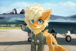 Size: 3000x2000 | Tagged: safe, artist:quvr, derpibooru import, oc, oc only, original species, pony, shark, shark pony, f-16 fighting falcon, jet, jet fighter, jet plane, solo