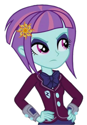 Size: 646x928 | Tagged: safe, derpibooru import, sunny flare, human, equestria girls, g4, angry, eyeshadow, makeup, png, shadowbolts, simple background, solo, transparent background