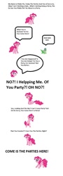 Size: 460x1280 | Tagged: safe, derpibooru import, gummy, pinkie pie, earth pony, pony, comic, desktop ponies, engrish, eyes closed, female, happy, open mouth, pixel art, shocked, sprite, text