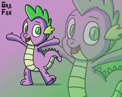 Size: 1732x1376 | Tagged: safe, artist:gradiusfanatic, derpibooru import, spike, dragon, g4, gradient background, male, solo, zoom layer