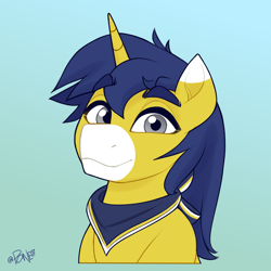 Size: 2704x2704 | Tagged: safe, artist:rivin177, derpibooru import, oc, pony, unicorn, accessory, bust, clothes, looking at you, male, portrait, scarf, stallion